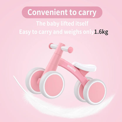 SEREED Baby Balance Bike for 1 Year Old Boys Girls 12-24 Month Toddler Balance Bike, 4 Wheels Toddler First Bike, First Birthday Gifts Nirvana Guru