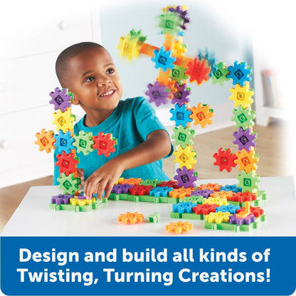 Learning Resources Gears! Gears! Gears! Super Building Toy Set, STEM Toys, Construction Toys, Gears for Kids, 150 Pieces, Ages 3+, Blue