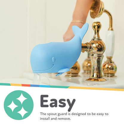 Nuby Bathtub Safety Spout Guard - Compatible with Most Standard Faucets - Bath Toys - Whale