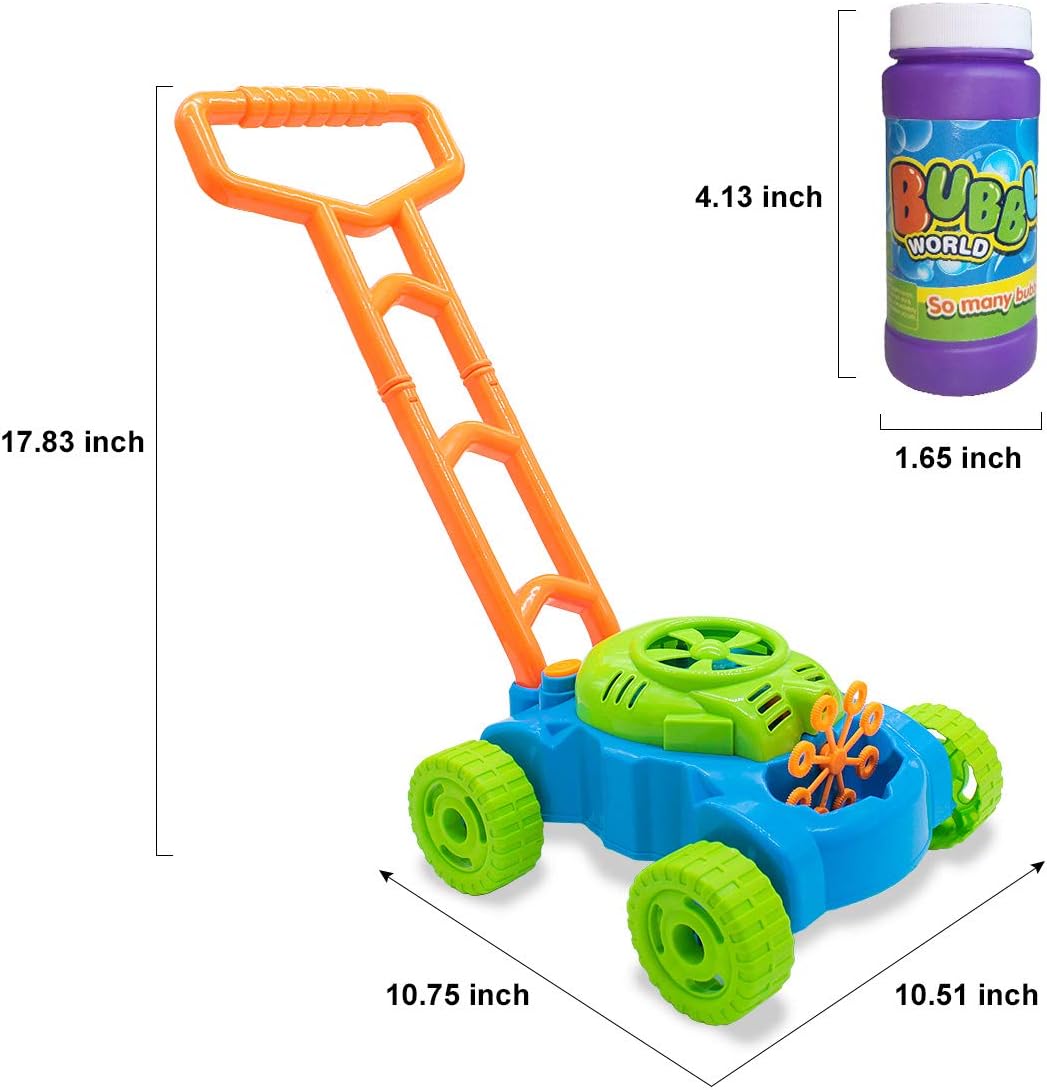 Lydaz Bubble Lawn Mower for Toddlers 1-3, Outdoor Bubble Blower Machine for 1 Year Old Boys Toy Gifts, Kids Push Summer Outside Garden Toys, Halloween Birthday Gifts for Preschool Baby Boys Age 1 2 3 Nirvana Guru