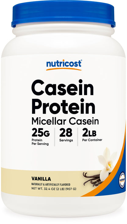 Nutricost Casein Protein Powder 2lb - Micellar Casein, Gluten Free, Non-GMO (Unflavored) - Nirvana Guru