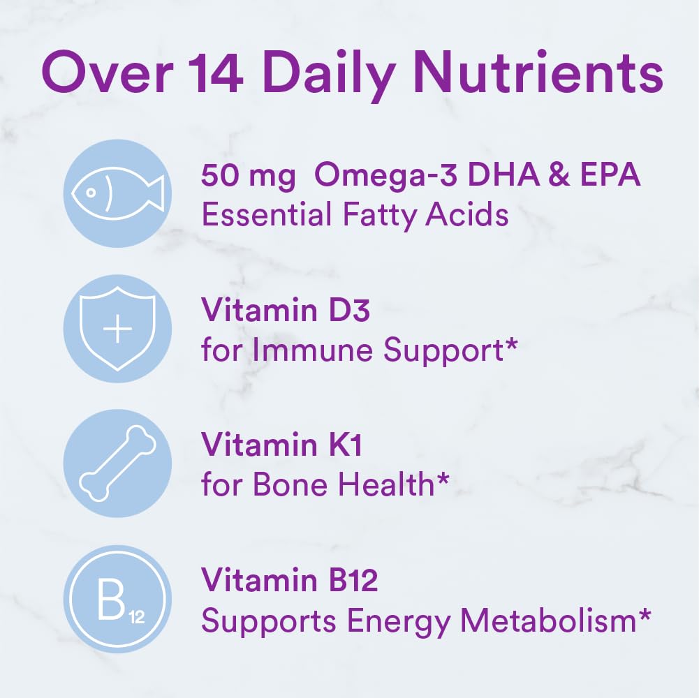SmartyPants Toddler Multivitamin Gummies - Improved Formula: Omega 3 (DHA/EPA), Vitamins D3, C, Vitamin B12, B6, A, K & Zinc, Biotin, Gluten Free, Three Fruit Flavors, 60 Count (30 Day Supply) Nirvana Guru