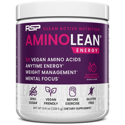 RSP NUTRITION AminoLean Pre Workout Powder, Amino Energy & Weight Management with Vegan BCAA Amino Acids, Natural Caffeine, Preworkout Boost for Men & Women, 30 Serv, Pink Lemonade… Nirvana Guru