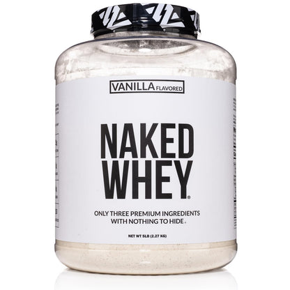 NAKED Whey Vanilla Protein Powder - Only 3 Ingredients - Grass Fed Whey Protein Powder, Vanilla Flavor, and Organic Coconut Sugar, No GMO, No Soy, and Gluten Free - 24 Servings