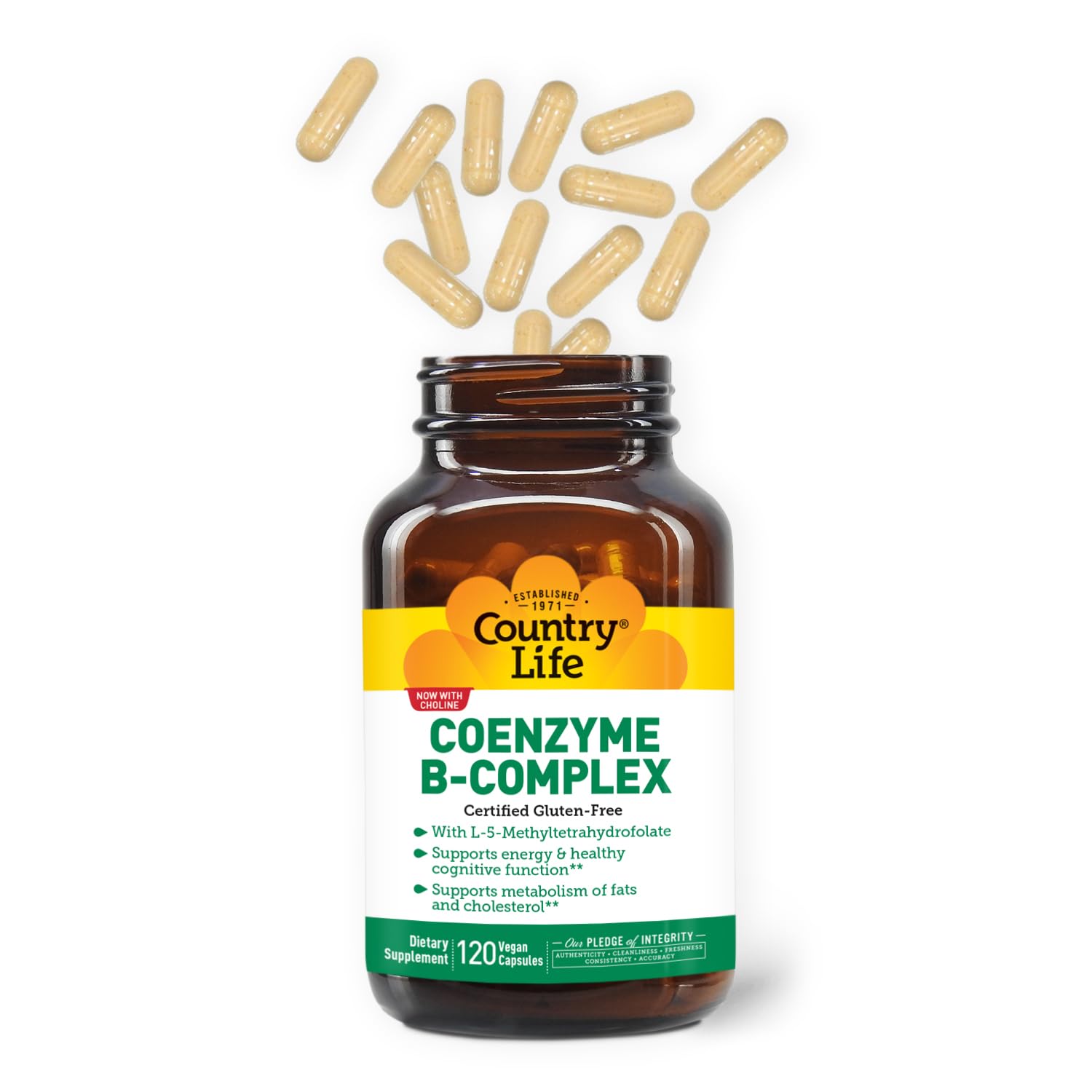 Country Life Coenzyme B-Complex, 120 Capsules – Supports Energy & Metabolism, Mood & Cognitive Function – Vegan, Gluten-Free, Bioavailable B Vitamins with Choline Nirvana Guru