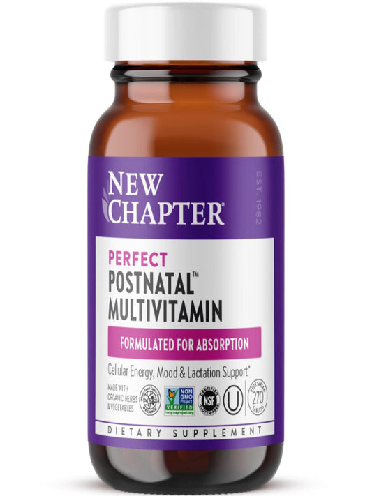New Chapter, Postnatal Vitamins Lactation Supplement, Complete Multivitamin with Fermented Vitamin D3 + B Vitamins, Made with Organic Vegetables & Herbs, Non-GMO Ingredients, 192 Count - Nirvana Guru