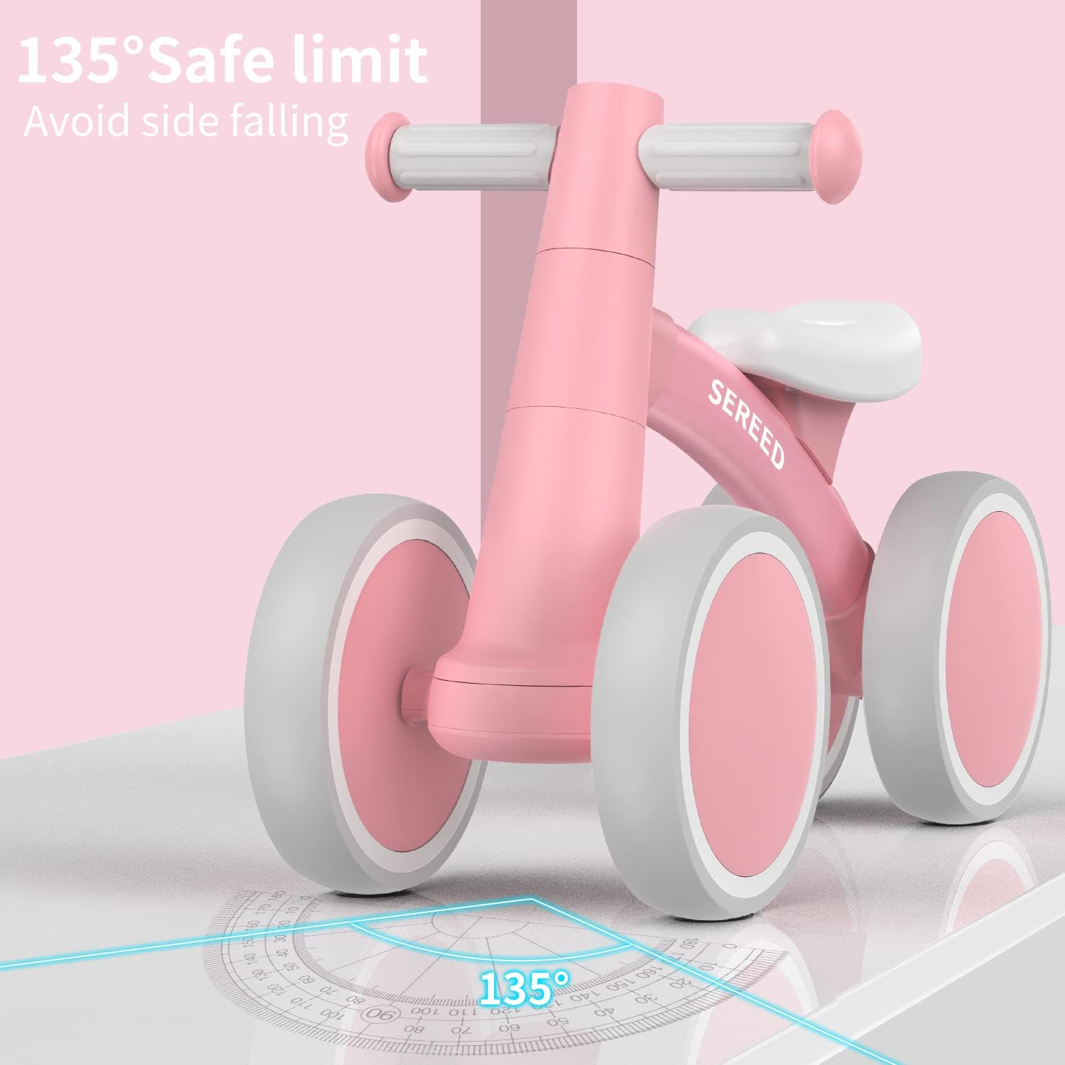 SEREED Baby Balance Bike for 1 Year Old Boys Girls 12-24 Month Toddler Balance Bike, 4 Wheels Toddler First Bike, First Birthday Gifts Nirvana Guru