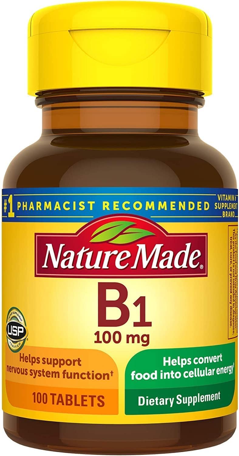 Nature Made Vitamin B1 100 mg, Dietary Supplement for Energy Metabolism Support, 100 Tablets, 100 Day Supply - Nirvana Guru
