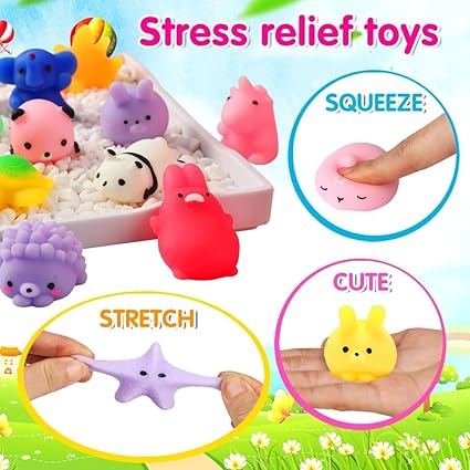 80Pcs Party Favors for Kids 4-8, Kawaii Squishies Mochi Squishy Toy Bulk Fidget Sensory Toys Birthday Gifts for Boys Girls Goodie Bag Christmas Stocking Stuffers Treasure Box Classroom Prizes nirvanaguru