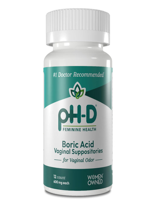 pH-D Feminine Health - 600 mg Boric Acid Suppositories - Woman Owned - for Vaginal Odor Use - 72 count