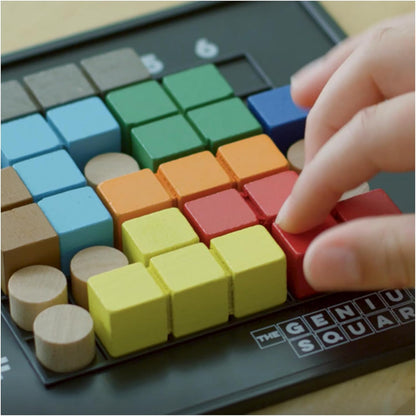 The Genius Square from The Happy Puzzle Company – Game of The Year Award Winner, 60000+ Solutions STEM Puzzle Game. Roll Dice, Race Your Opponent to Fill Grid with Different Shapes! Nirvana Guru
