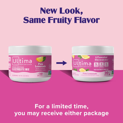 Ultima Replenisher Daily Electrolyte Powder Drink Mix – Sugar Free – Lemonade, 30 Servings – Hydration Powder with 6 Key Electrolytes and Trace Minerals – Keto Friendly, Vegan, Non-GMO