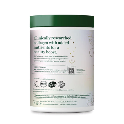Great Lakes Wellness Collagen Peptides Powder for Skin, Hair, Nails, Joints & Digestion - Unflavored - Quick Dissolve Hydrolyzed, Non-GMO, Keto, Kosher - 16oz