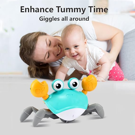 control future Crawling Crab Baby Toy - Infant Tummy Time Toys 3 4 5 6 7 8 9 10 11 12 Babies Boy 3-6 6-12 Learning Crawl 9-12 12-18 Walking Toddler 36 Months Old Music Development 1st Birthday Gifts nirvanaguru