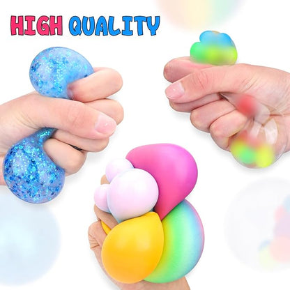 Stress Balls Set, Squishy Stress Ball, 4 Pack Squeeze Ball for Adults, Squeeze Ball for Adults Stress Relieve, Stress Relieve, Increase Entertainment nirvanaguru