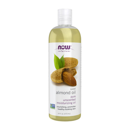 NOW Foods Solutions, Sweet Almond Oil, 100% Pure Moisturizing Oil, Promotes Healthy-Looking Skin, Unscented Oil, 16-Ounce,Package may vary - Nirvana Guru
