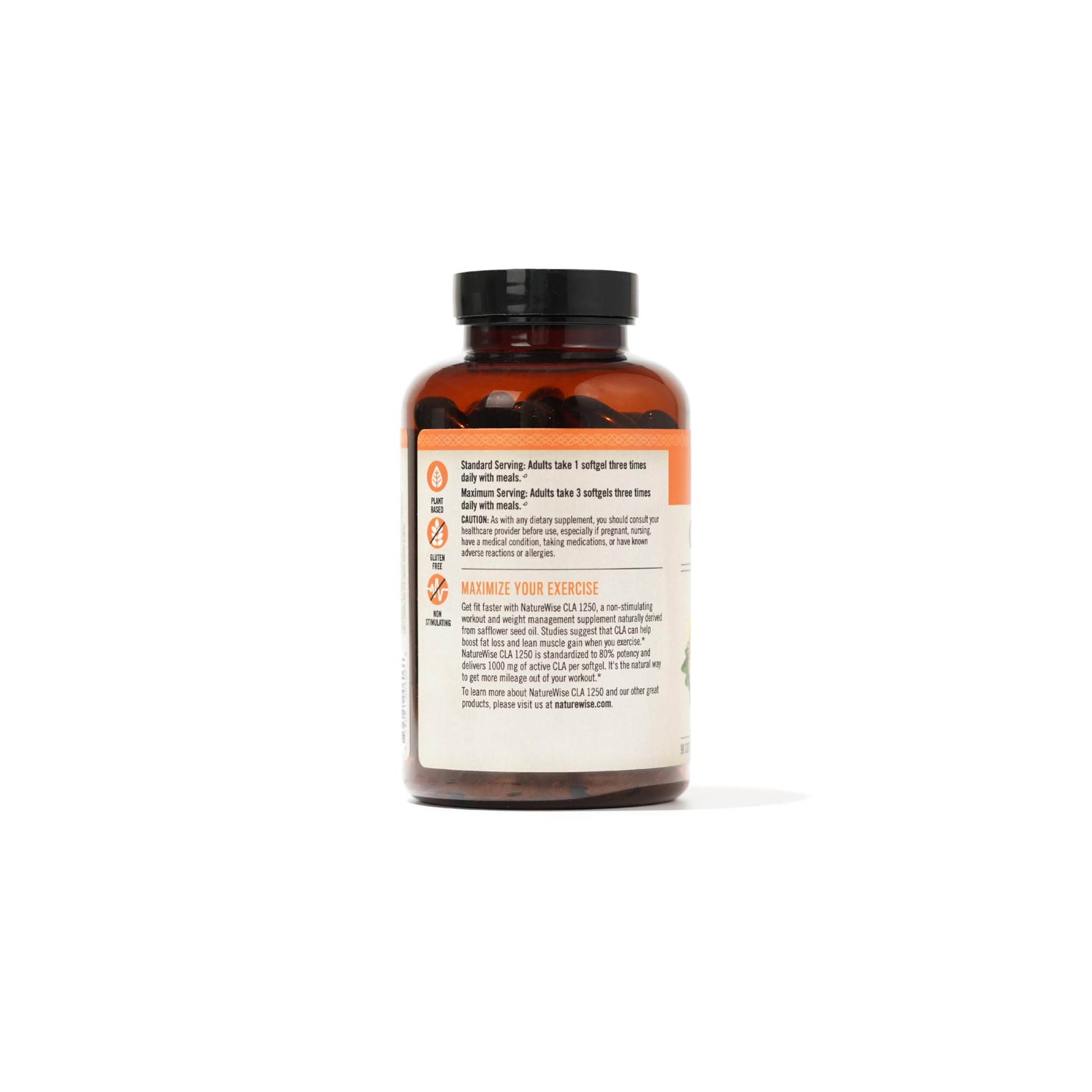 NatureWise CLA 1300 - 95% Active Conjugated Linoleic Acid for Women and Men, Not Stimulating, Supports Weight & Fitness Goals - Non-GMO, Gluten Free - 180 Softgels[2-Month Supply] - Nirvana Guru
