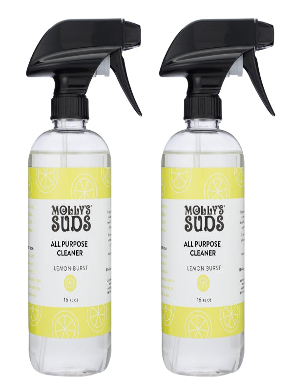 Molly's Suds All Purpose Cleaner | Multi Surface Household Spray (Powerful, Versatile) | Clean, Simple Ingredients | Lemon Burst, 16 oz (2 Pack) Nirvana Guru