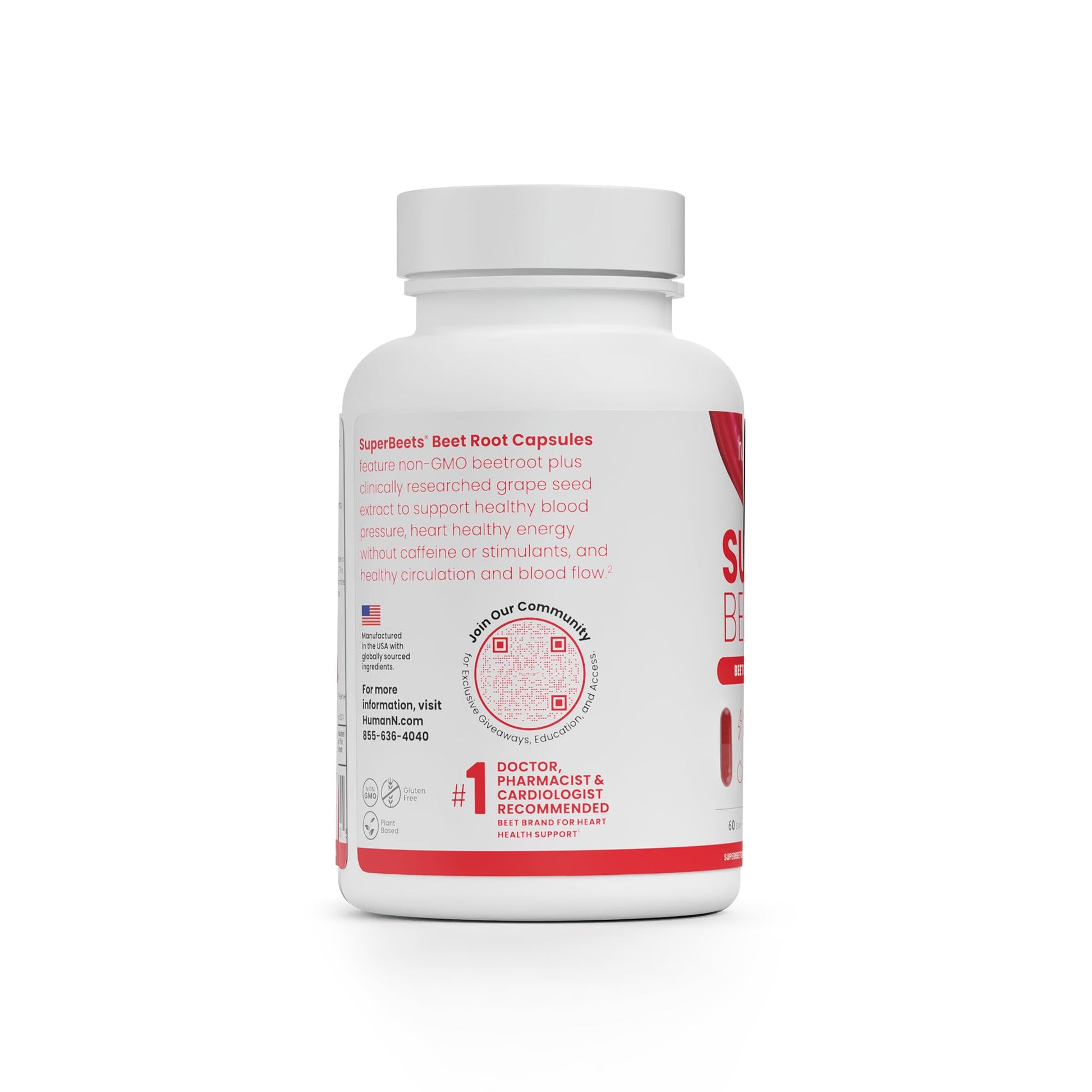HumanN SuperBeets Beet Root Capsules Quick Release 1000mg, Helps Support Nitric Oxide Production, Blood Pressure, Heart Health, Contains Non-GMO Beetroot Powder, Studied Antioxidants 90 Count - Nirvana Guru
