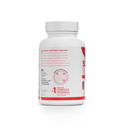 HumanN SuperBeets Beet Root Capsules Quick Release 1000mg, Helps Support Nitric Oxide Production, Blood Pressure, Heart Health, Contains Non-GMO Beetroot Powder, Studied Antioxidants 90 Count - Nirvana Guru