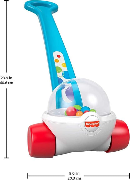 Fisher-Price Baby & Toddler Toy Corn Popper Blue Push-Along with Ball-Popping Action for Infants Ages 1+ Years, 2-Piece Assembly nirvanaguru