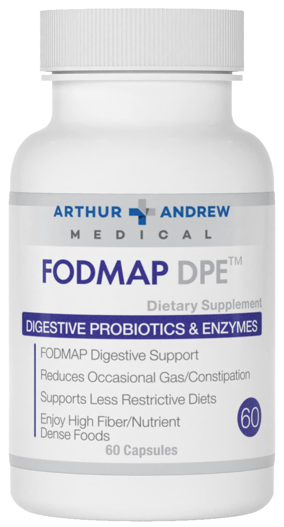 Arthur Andrew Medical - FODMAP DPE, Digestive Probiotics and Enzymes, Relief for FODMAP Intolerance and Highly Fermentable Foods, Vegan, Non-GMO, 180 Capsules Nirvana Guru