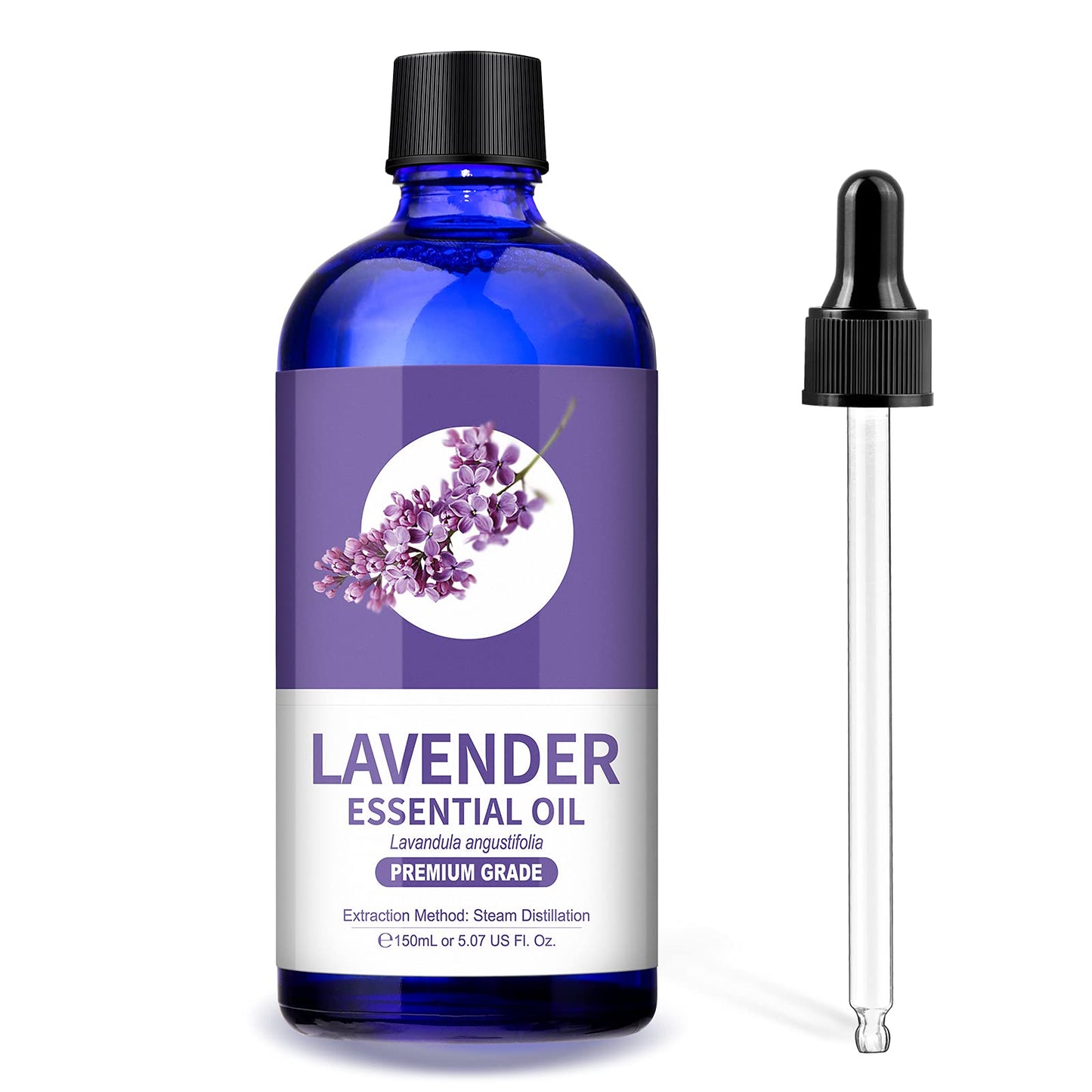 Lagunamoon Lavender Essential Oil - Pure Essential Oils for Diffusers, Humidifiers, Aromatherapy, Cars, Yoga, Home Essentials - Relaxing Fragrance Scents for Fresheners and Candle Making (150ml)