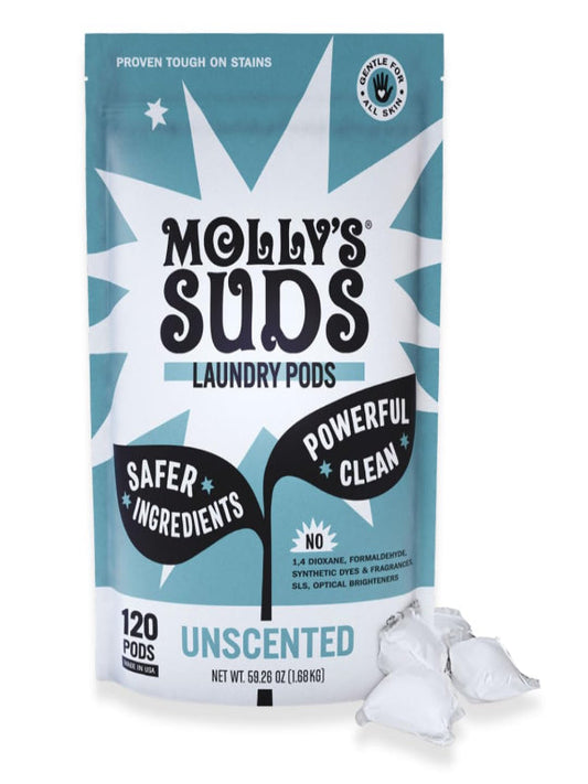 Molly's Suds Laundry Detergent Pods | Clean Detergent for Sensitive Skin | Ultra Concentrated and Stain Fighting | Peppermint - 120 Count (Value Pack) Nirvana Guru