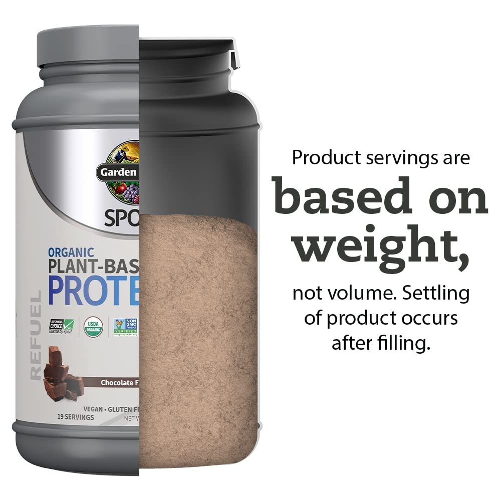 Organic Vegan Chocolate Protein Powder with Probiotics, BCAAs, 30g Plant Protein, NSF Certified, Gluten Free & Sport, Non GMO, Garden of Life Sport Protein Powder - 19 Servings - Nirvana Guru