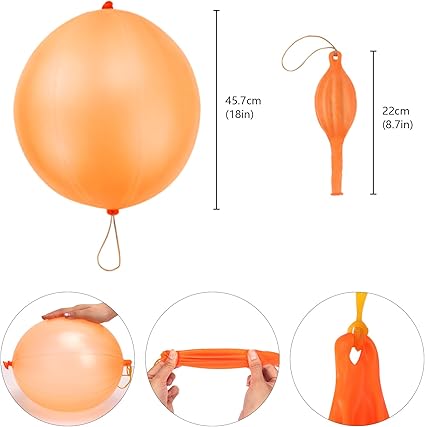 RUBFAC 36 Punch Balloons Punching Balloon Heavy Duty Party Favors For Kids, Bouncy Balls with Rubber Band Handle for Birthday Party, Goodie Bag, Stocking Stuffers for Kids nirvanaguru