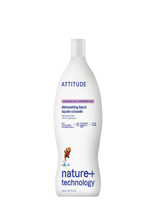 ATTITUDE Dish Soap, EWG Verified, Plant-Based & Vegan Dishwashing Liquid, Naturally Derived, Unscented, 23.7 Fl Oz Nirvana Guru
