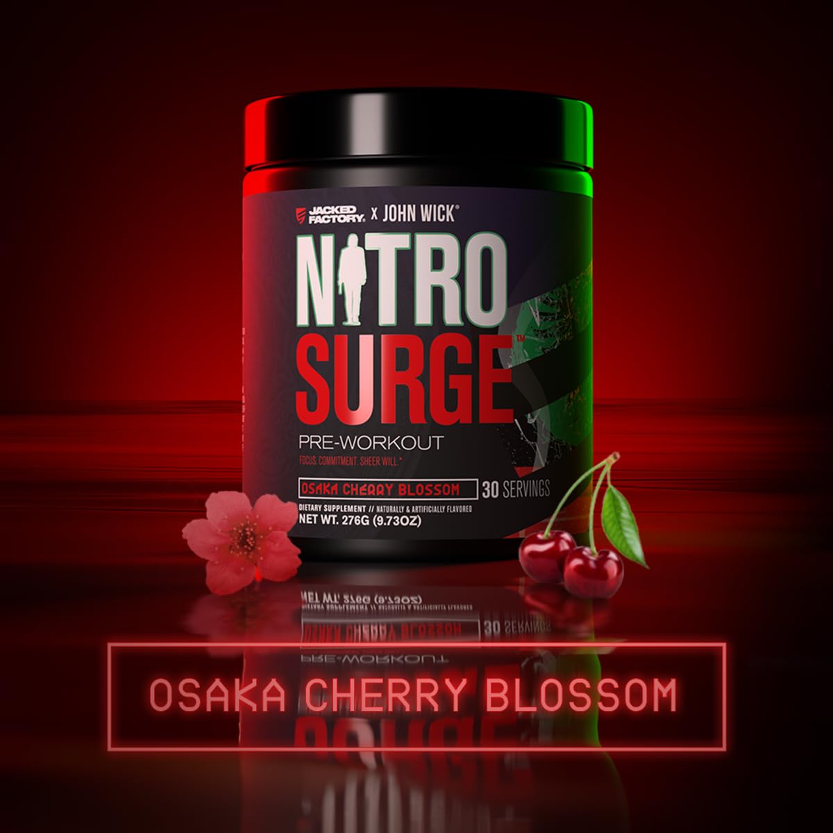 Jacked Factory NITROSURGE Pre Workout Supplement - Energy Booster, Instant Strength Gains, Clear Focus & Intense Pumps - NO Booster & Powerful Preworkout Energy Powder - 30 Servings, Blue Raspberry