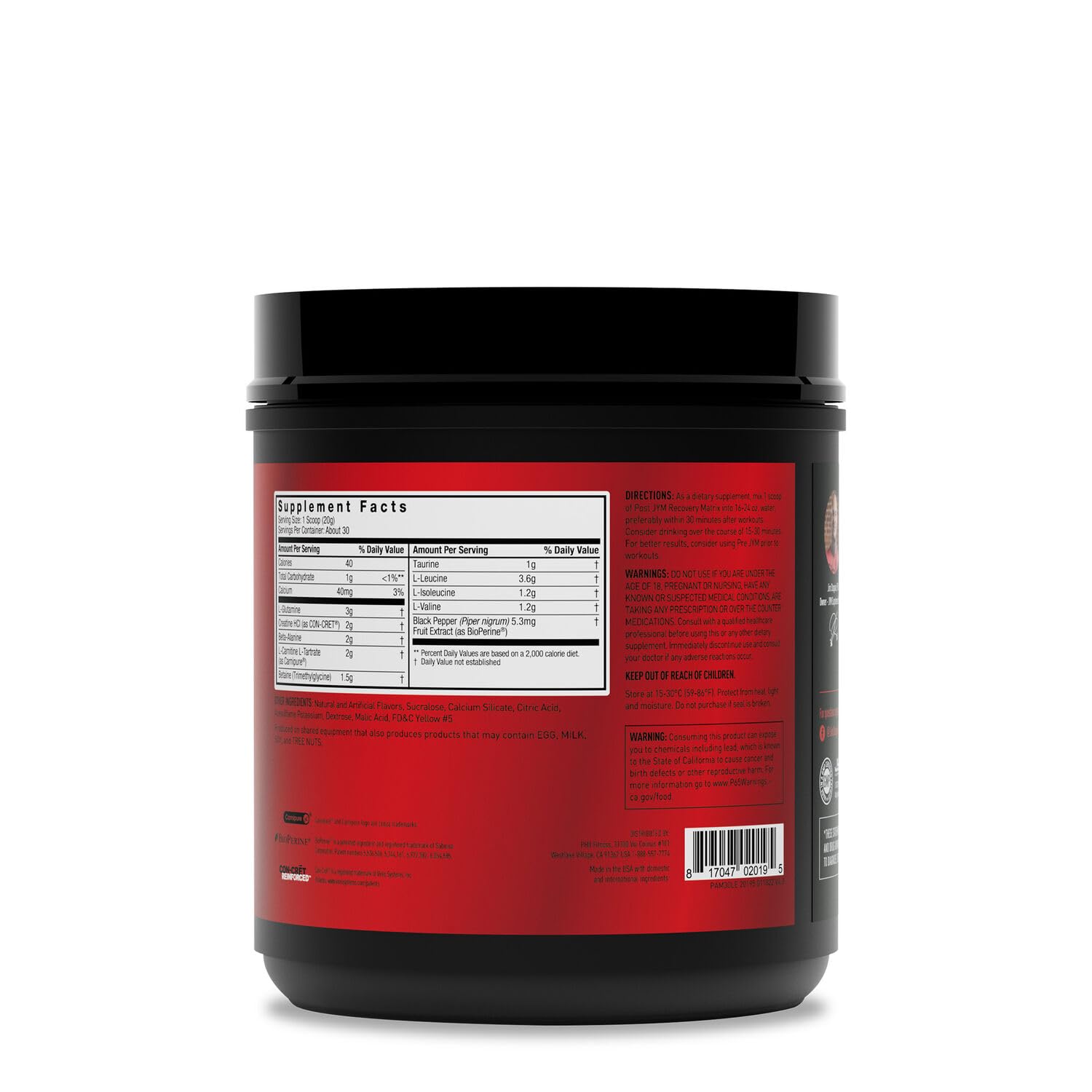 JYM Supplement Science Post JYM Active Matrix Mandarin Orange Amino Recovery Powder Pure Creatine HCL, BCAA’s, Glutamine, Carnitine, Betaine, Taurine for Strength, Repair, Performance 30 Servings Nirvana Guru
