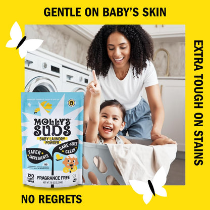 Molly's Suds Baby Laundry Detergent Powder | Removes Formula, Poop & Spit-Up Stains | Extra Gentle for Newborns (Sweet Baby Shea) Nirvana Guru