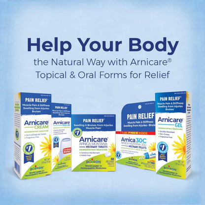 Boiron Arnicare Gel for Relief of Joint Pain, Muscle Pain, Muscle Soreness, and Swelling from Bruises or Injury - Non-greasy and Fragrance-Free - 2.6 oz