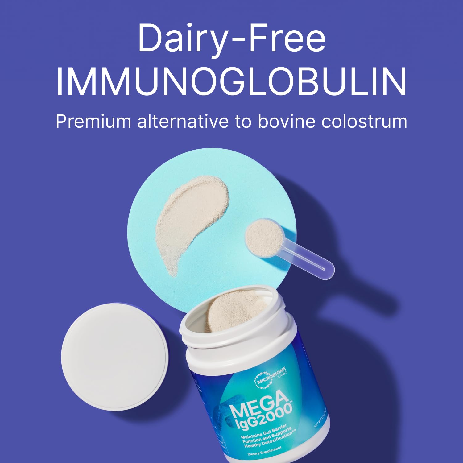 Microbiome Labs Mega IgG2000 Capsules - Dairy Free Bovine Colostrum Supplement Alternative - Immunoglobulin Supplement from Bovine Serum to Support Digestive Health (120 Capsules) - Nirvana Guru