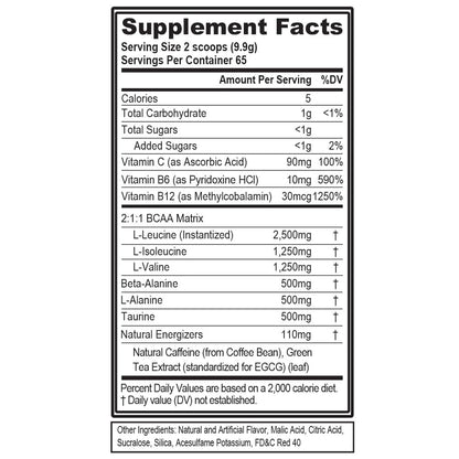 EVL BCAAs Amino Acids Powder - BCAA Energy Pre Workout Powder for Muscle Recovery Lean Growth and Endurance - Rehydrating Post Workout Recovery Drink with Natural Caffeine - Pink Lemonade Nirvana Guru