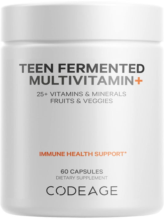 Codeage Teen Multivitamin Supplement – Daily Vitamins and Minerals for Teen Boys and Girls – Organic Whole Food Formula with Omega-3 and Vitamins A to K - 2 Pack - Nirvana Guru