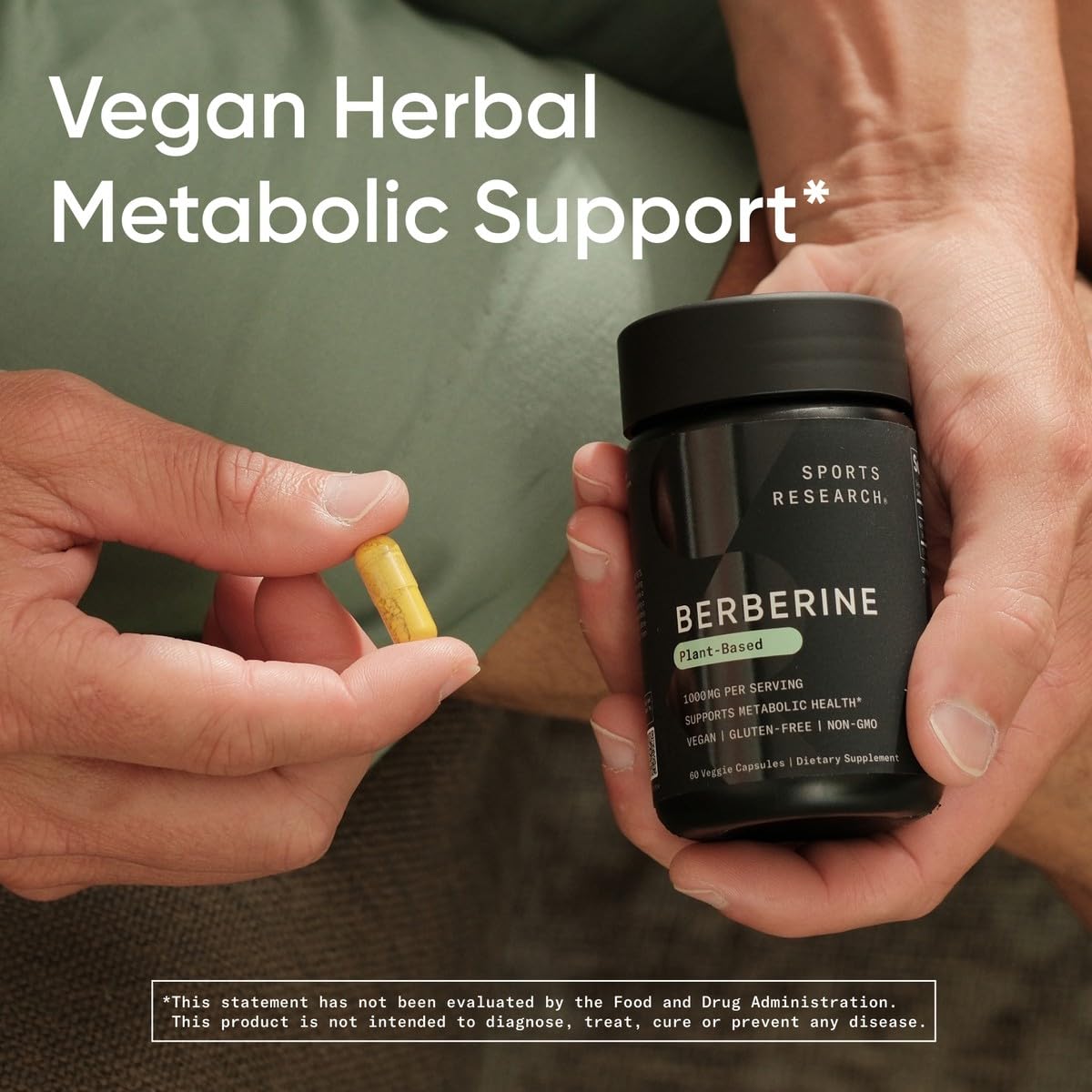 Sports Research Berberine - Herbal Ayurvedic Metabolic Health Support - 500 mg - 60 Capsules - Vegan Certified, Gluten-Free, Non-GMO - Nirvana Guru