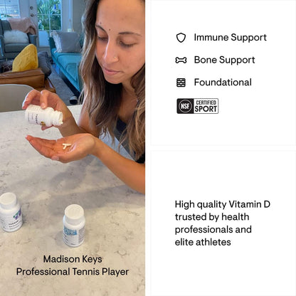 THORNE Vitamin D-5000 - Vitamin D3 Supplement - Support Healthy Bones, Teeth, Muscles, Cardiovascular, and Immune Function* - NSF Certified for Sport - Dairy-Free, Soy-Free - 60 Capsules - Nirvana Guru