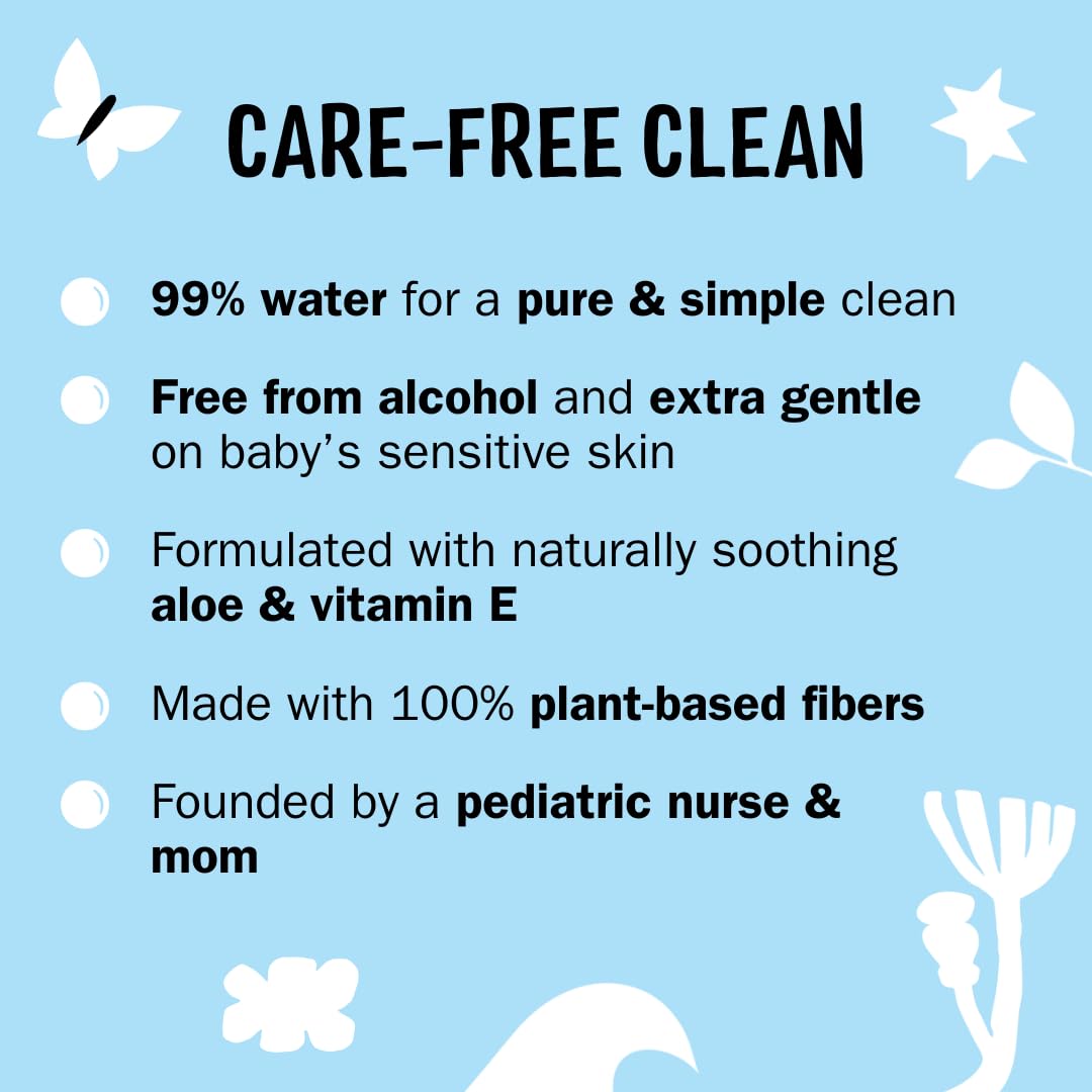 Molly's Suds Sensitive Clean Baby Wipes | 99% Water, Plant-Based, Fragrance Free | 576 Total Wipes (9 Flip-Top Packs) Nirvana Guru