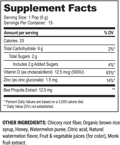 Kids Throat Soothing Lollipops by Beekeeper's Naturals - Doctor Formulated Immune Support, Vitamin D & Honey, Under 2g Sugar, Clean Ingredients,15 ct Nirvana Guru