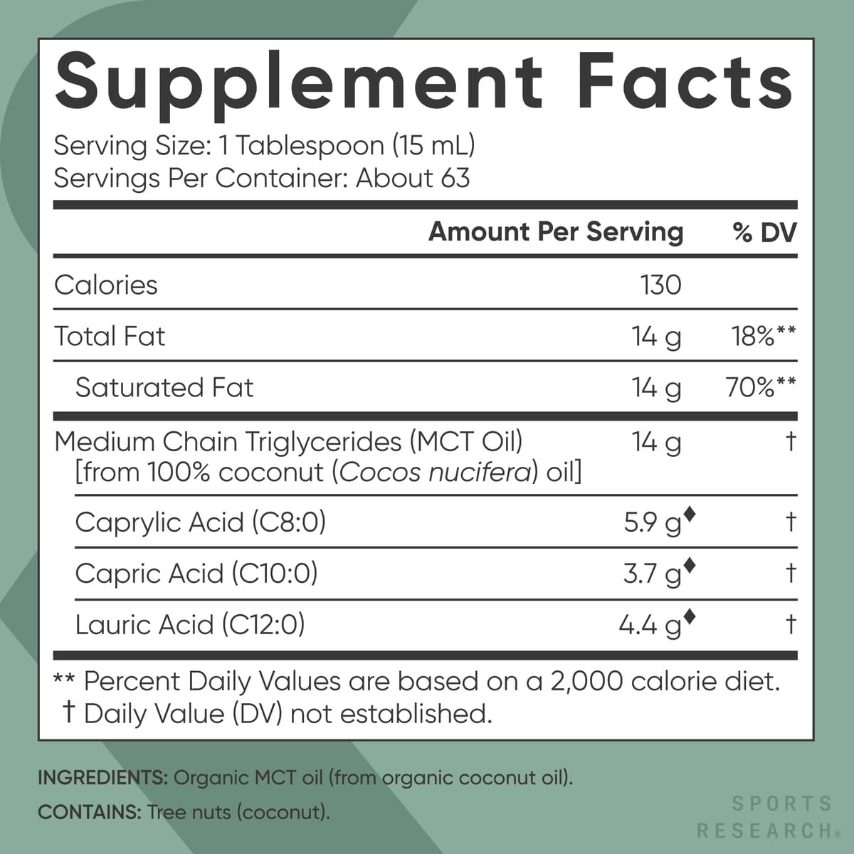 Sports Research Organic MCT Oil - Nirvana Guru