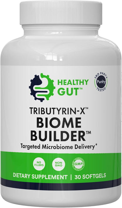Tributyrin-X | Most Bioavailable Butyrate Postbiotic for Gut Health & Leaky Gut Support | 99% Pure w/Zero Odor | 30 Softgels Nirvana Guru