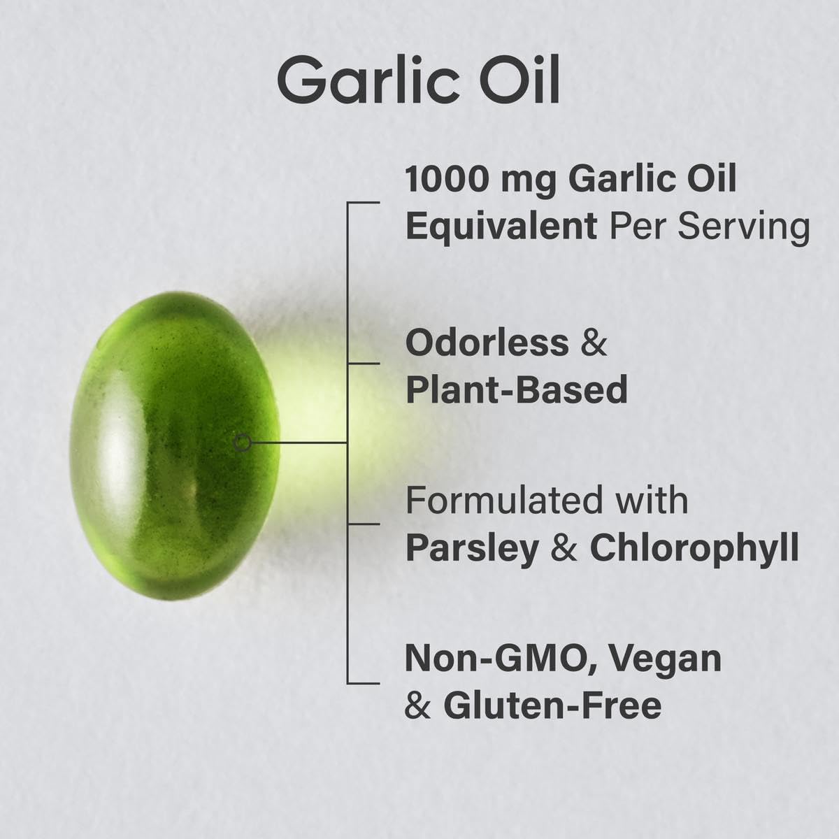 Sports Research Odorless Garlic Oil Pills (1000mg) with Parsley & Chlorophyll | Non-GMO Verified, Vegan Certified & Gluten Free (150 Plant Gels) - Nirvana Guru