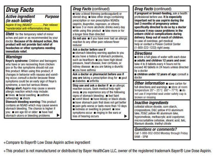 HealthA2Z® Aspirin 81 mg | Low Strength | Enteric Coated | Pain Relief | Reduces Minor Aches Muscle Pain & Cramps | Fever Reducer | Reduces Headache (365 Counts)