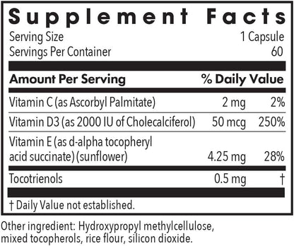 Allergy Research Group Super D3 Dietary Supplement - Bone & Immune Support, Cholecalciferol with C & E, Vegetarian Capsules, Gluten Free - 60 Count Nirvana Guru