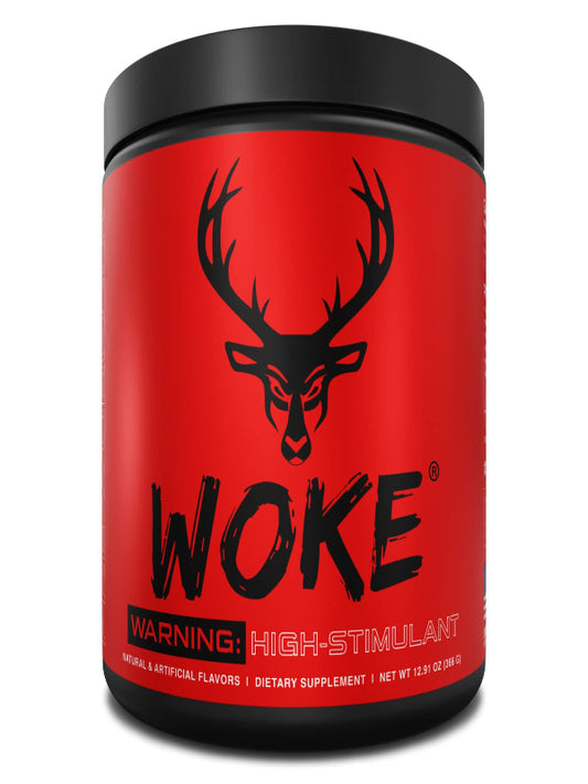 Bucked Up - Woke - HIGH STIM Pre Workout - Best Tasting - Focus Nootropic, Pump, Strength and Growth, 30 Servings (Strawberry Kiwi) Nirvana Guru