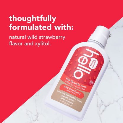 Hello Natural Watermelon Flavor Kids Fluoride Free Rinse, Alcohol Free, Vegan, SLS Free, Mouthwash for Kids Age 6 and Up, 16 Fl Oz (Pack of 3) Nirvana Guru