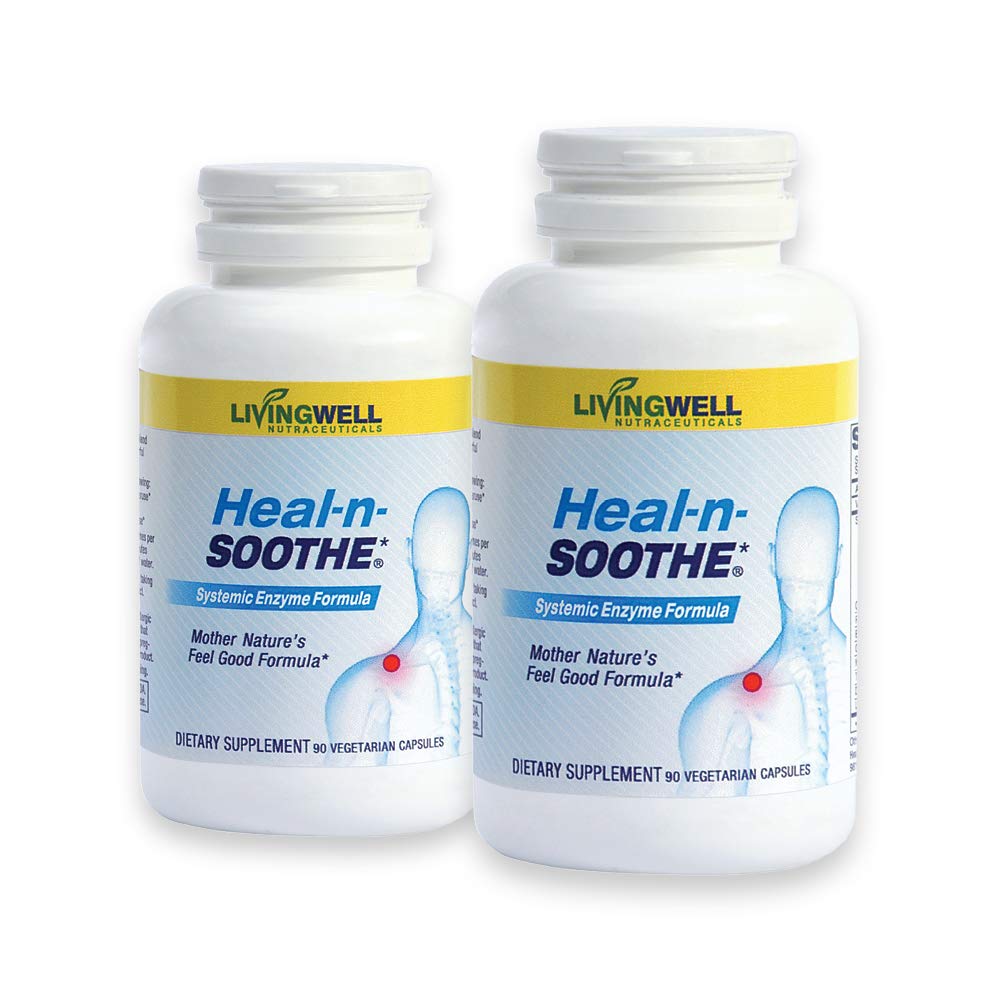 HEAL-N-SOOTHE Proteolytic Enzymes - Natural Joint Support Supplement - Unique Blend of Bromelain, Papain, Boswellia, and Turmeric - 90 Count Nirvana Guru